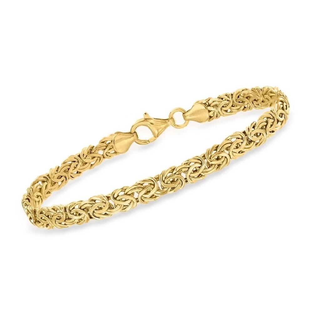 Elegant Gold Plated Byzantine Chain Bracelet.  Lobster Claw Clasp.  7.5” EUC.